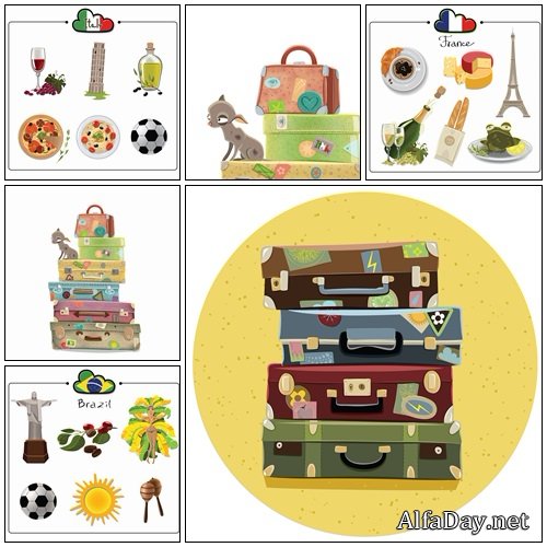 Travel elements, part 15 - vector stock