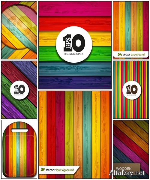 Vector colorful wooden backgrounds - vector stock