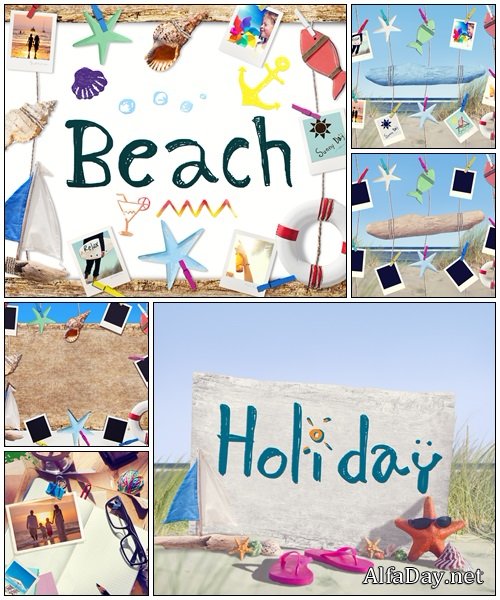 Pictures and Objects Hanging by the Beach - Stock Photo