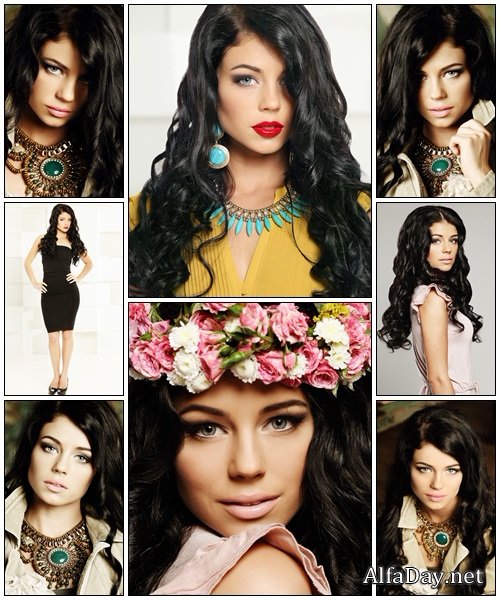 Woman with beautiful hair and makeup - Stock Photo