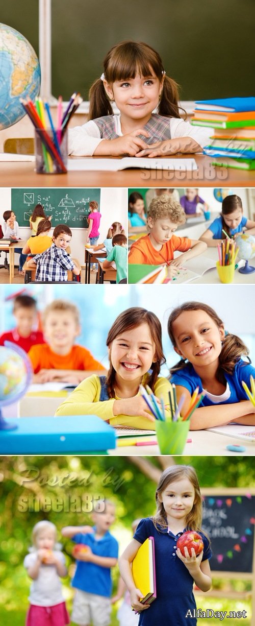 Stock Photo - Happy Schoolchildren