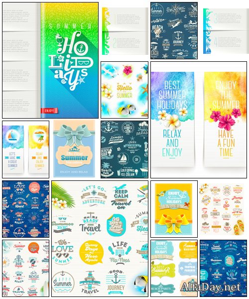 Vector set of travel and vacation elements - vector stock