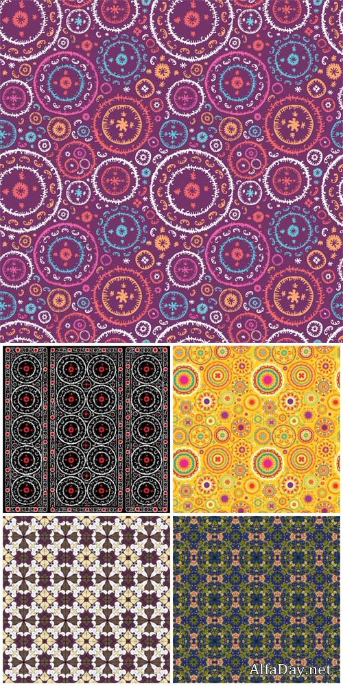 ��������� �������� � ���������� ����������� / Vector texture with floral ornaments