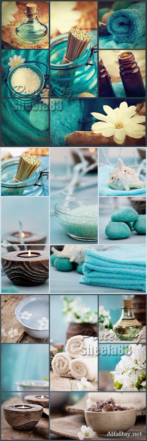 Stock Photo - Blue Spa Cards