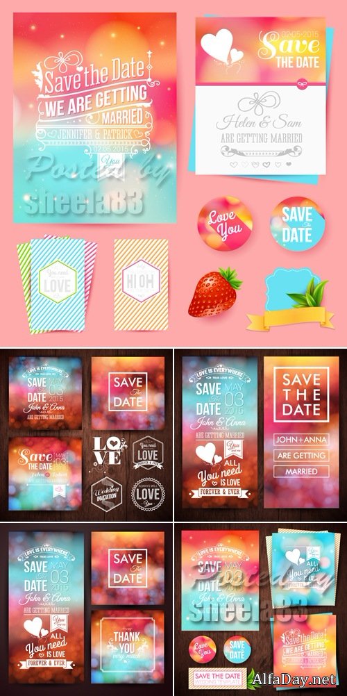 Abstract Wedding Templates Vector