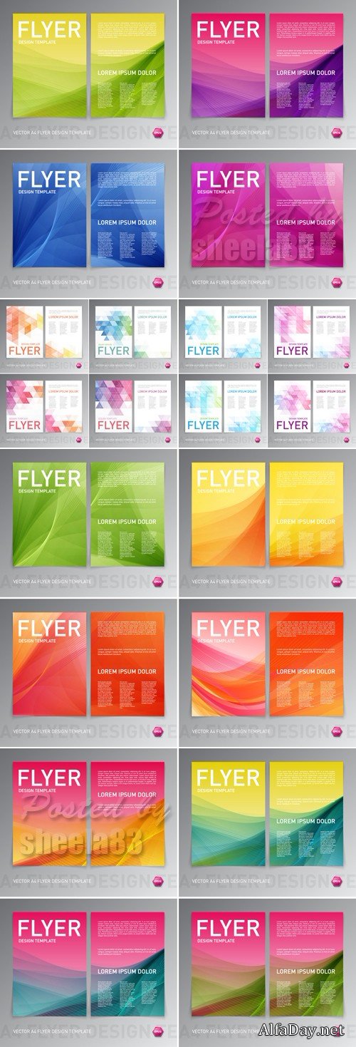 Abstract Color Flyers Vector