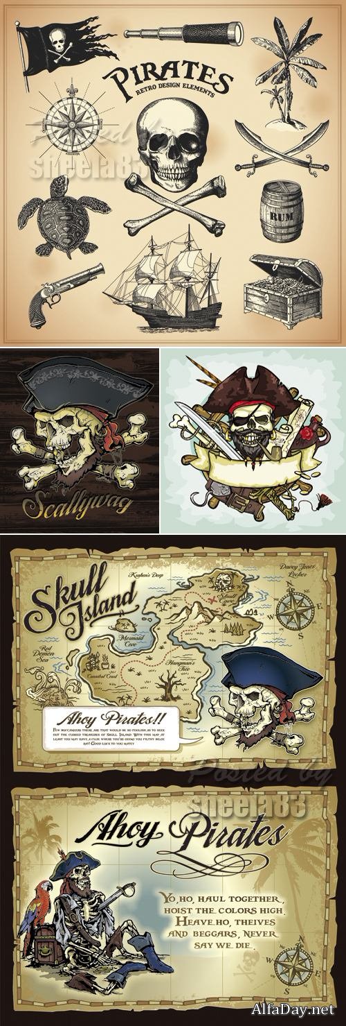 Pirates & Adventures Maps Vector