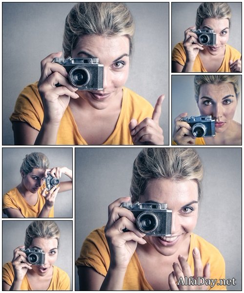 Woman photographer - Stock Photo
