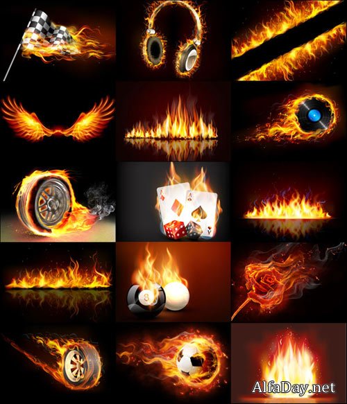 ���������� � ������� �������� � ���� - ��������� ������� / Vector Fire elements