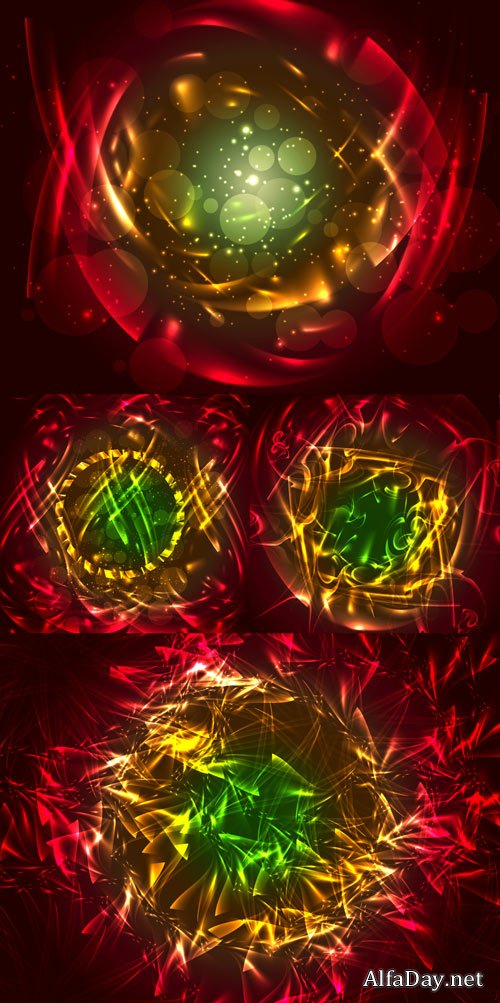 Set Abstract Halation background free vector