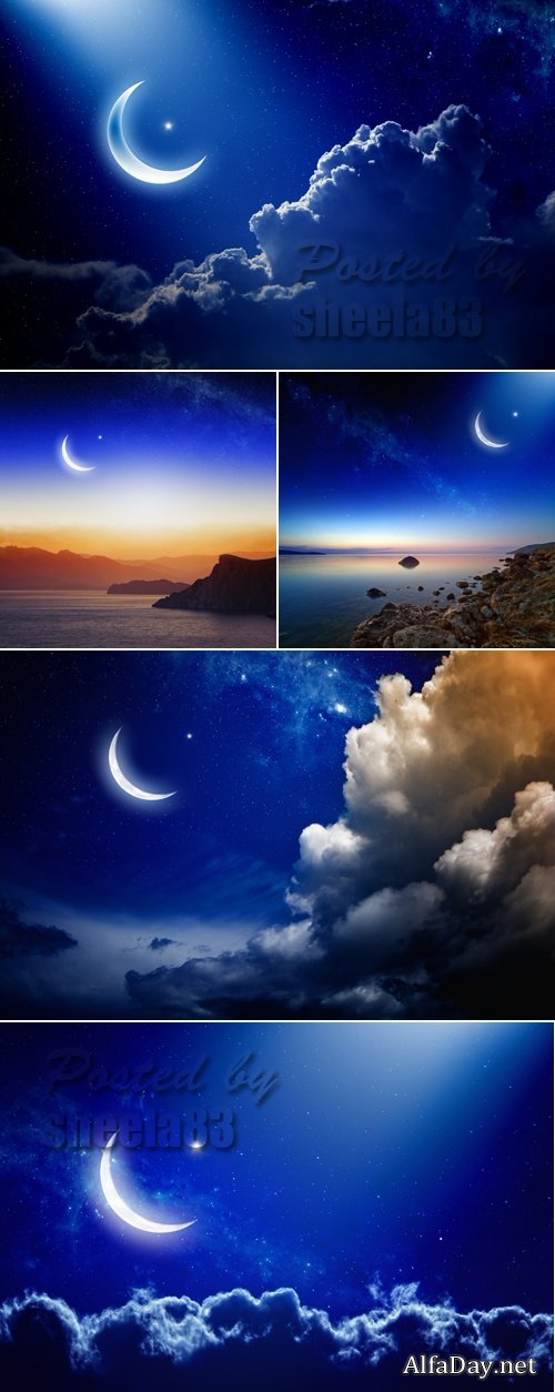 Stock Photo - Moon & Clouds