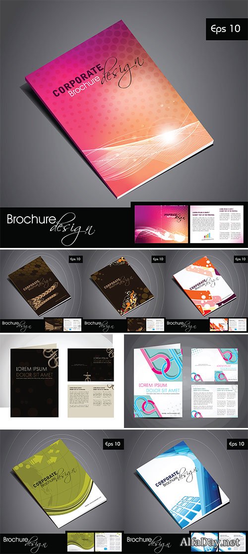 Stock: Professional business catalog template or corporate brochure design for document