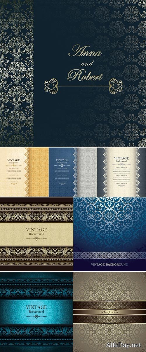 Stock: Vintage background, antique greeting card