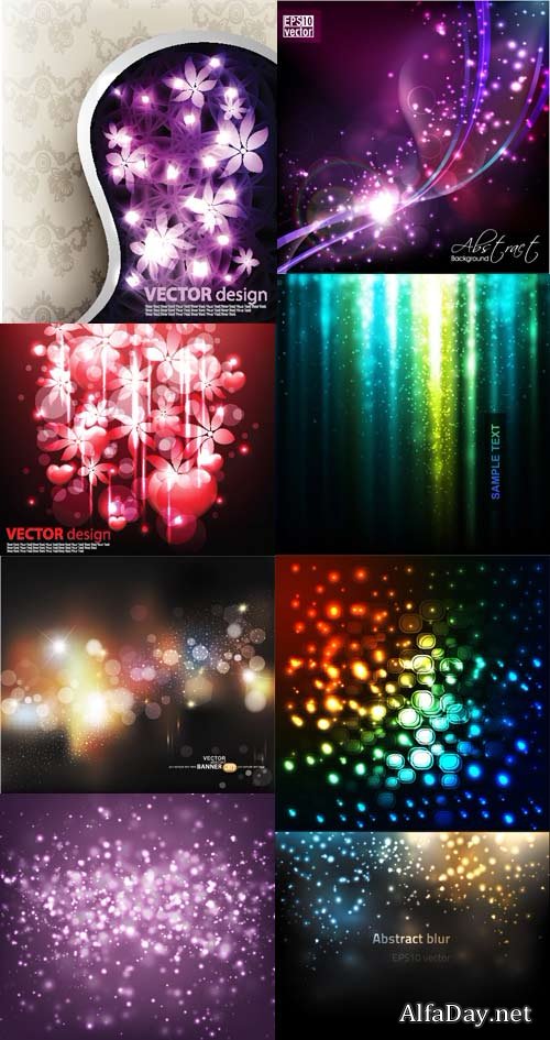 Abstract glowing vector backgrounds