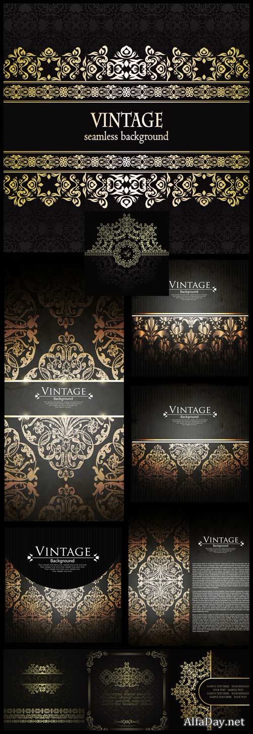 Vintage seamless backgrounds set