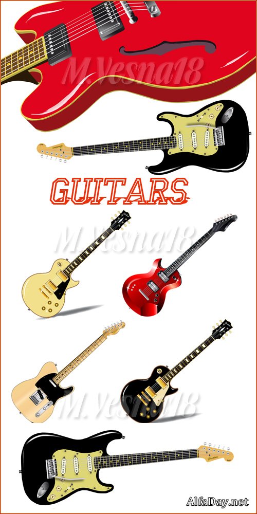 ������, ��������� ������� / Blues Guitars, images stock vector    