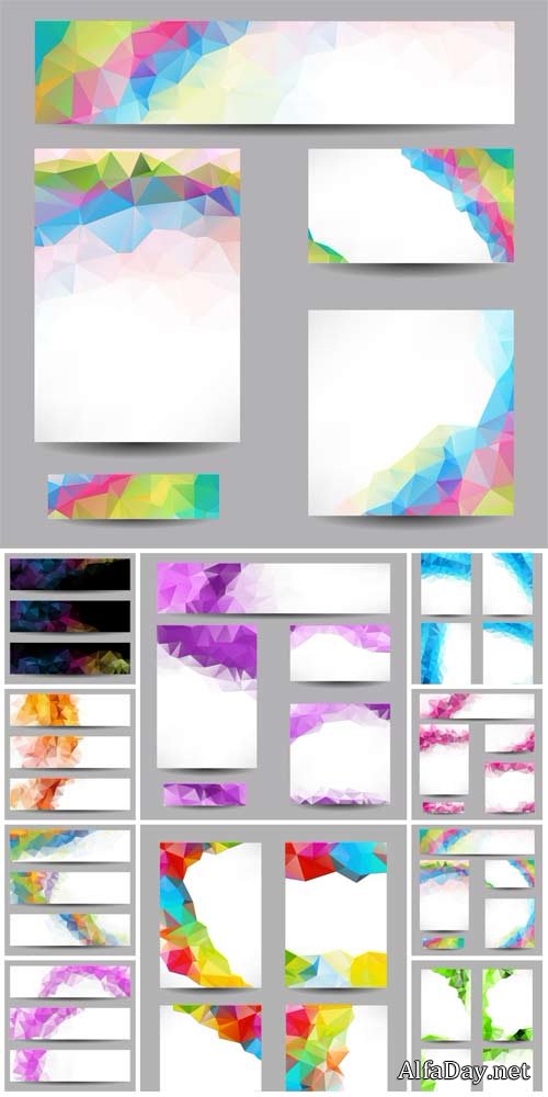 Banners and cards with abstraction vector