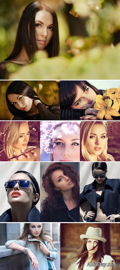 Stock Photo: Fashion outdoor portrait of a young beautiful brunette girl 