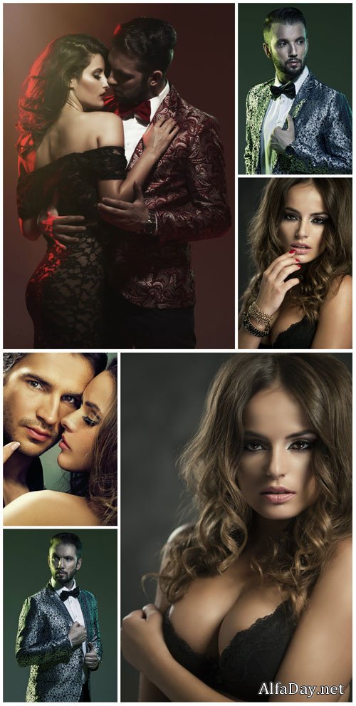 Fashionable people, men, women, couples - stock photos