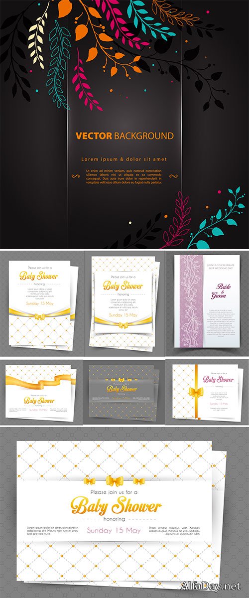 Stock Vector illustration of Baby shower card template