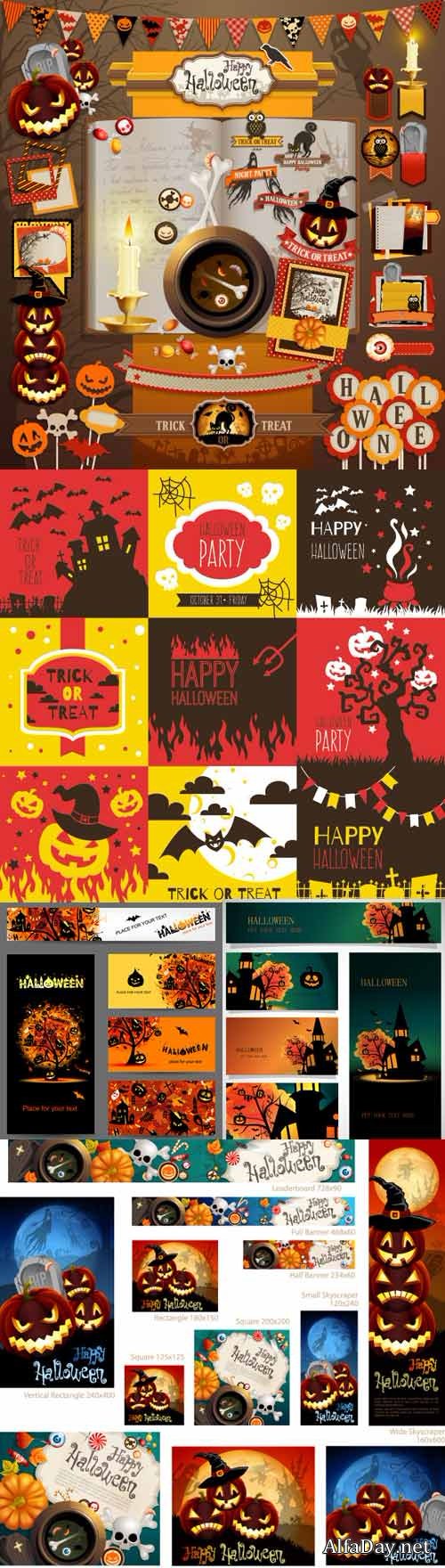 Vector Halloween elements