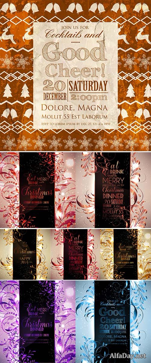 Stock Merry Christmas Vector, Happy New Year Card Seamless Wallpaper