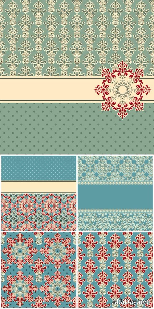 Vector textures, backgrounds with patterns, vintage # 1