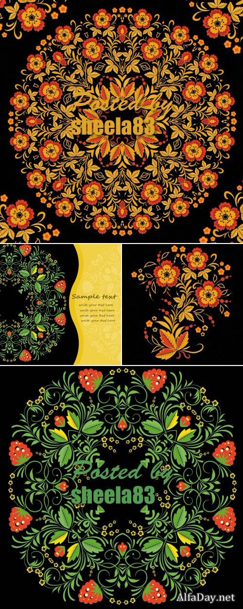 Russian Decorative Ornaments Vector 2