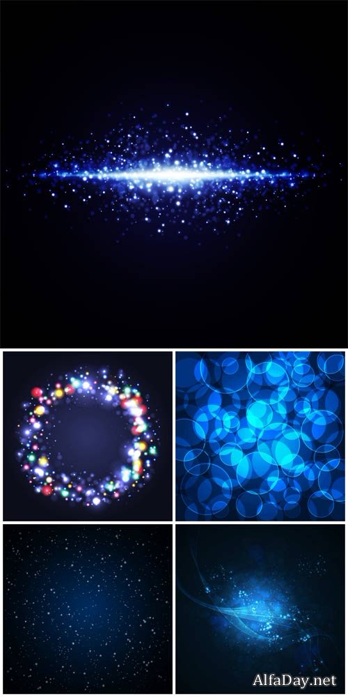 Dark vector backgrounds with blue glow