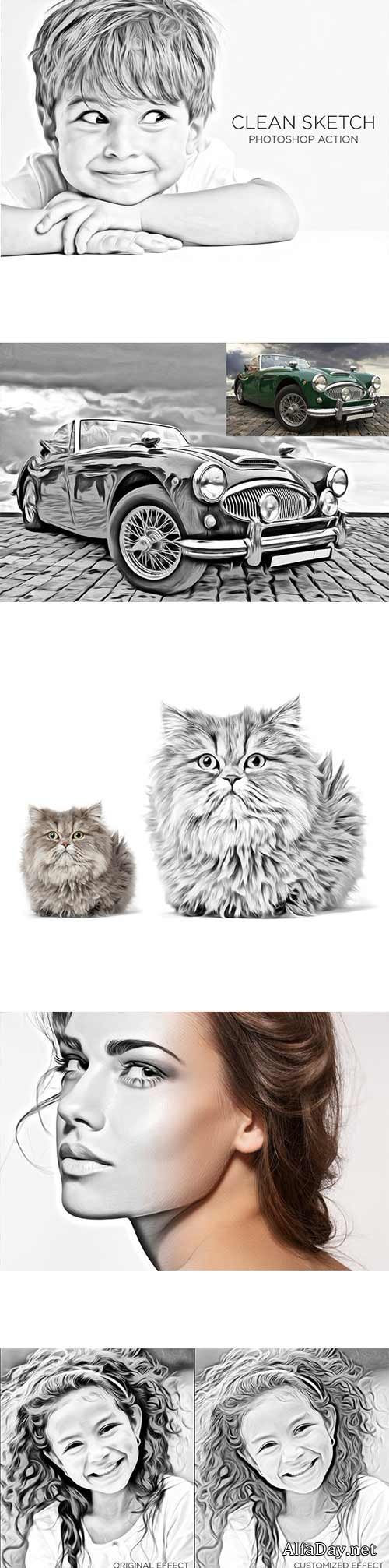 ������� ����� - �����-����� ������� ���������� / Clean Sketch - Photoshop Action