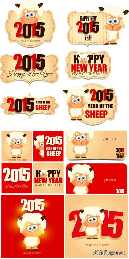 Vector backgrounds and labels 2015