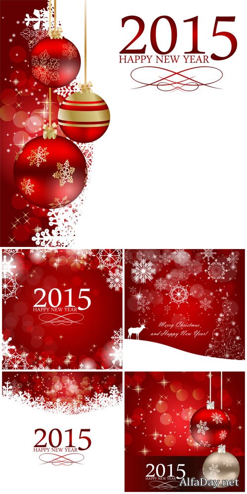 Christmas background with red christmas balls
