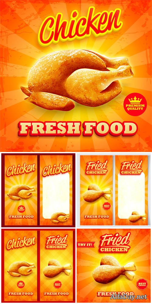 Chicken, vector backgrounds