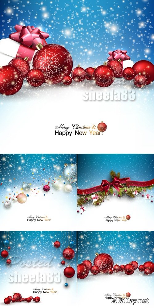 Christmas & New Year 2015 Backgrounds Vector
