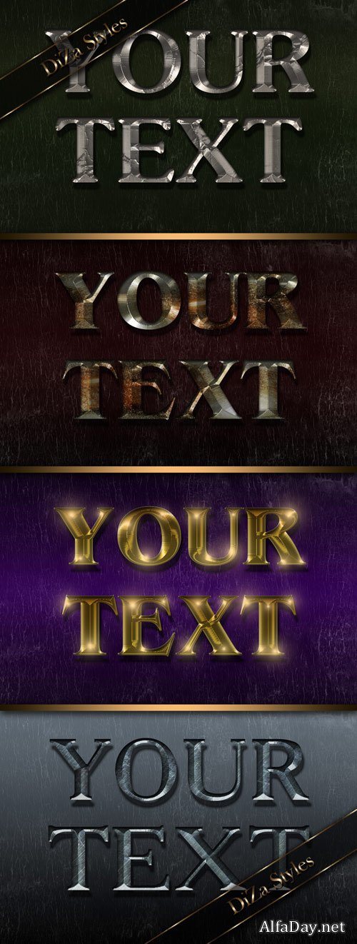 Metal luster text effect