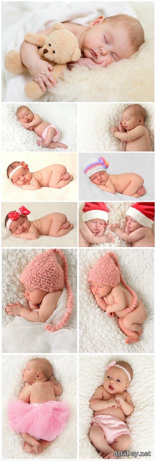 Sleeping little children - Stock photo