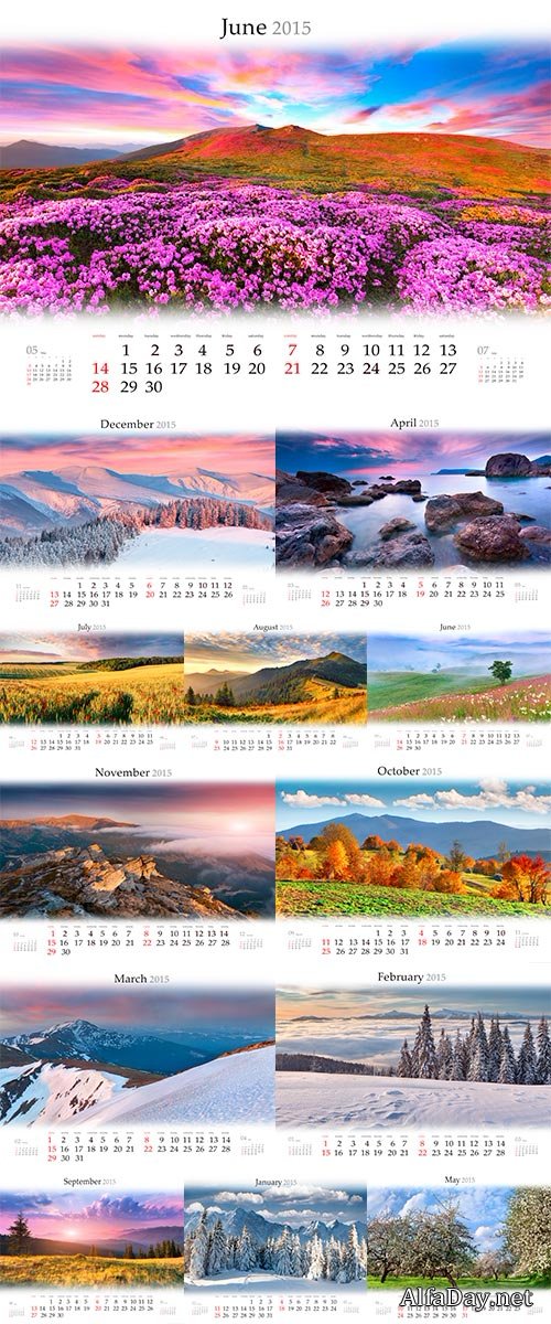 Stock Photo Calendar 2015 all seasons