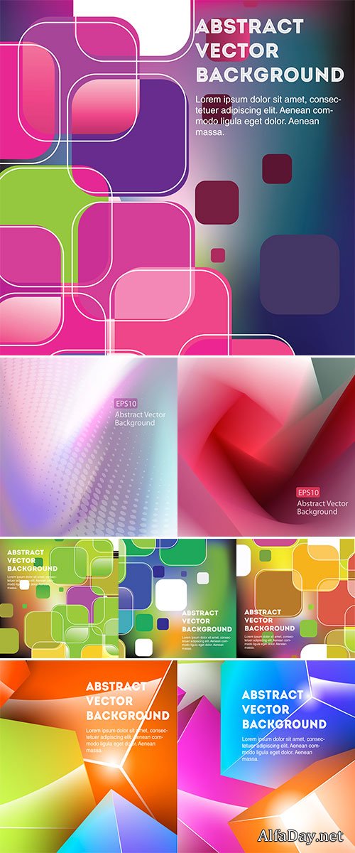 Stock: Bright and colorful vector geometric rectangular background