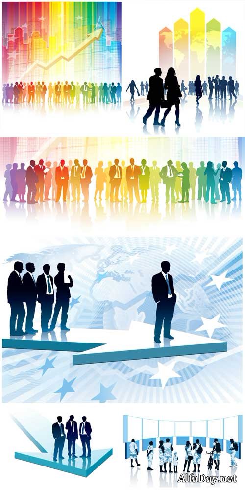 People and businesses in the vector # 2