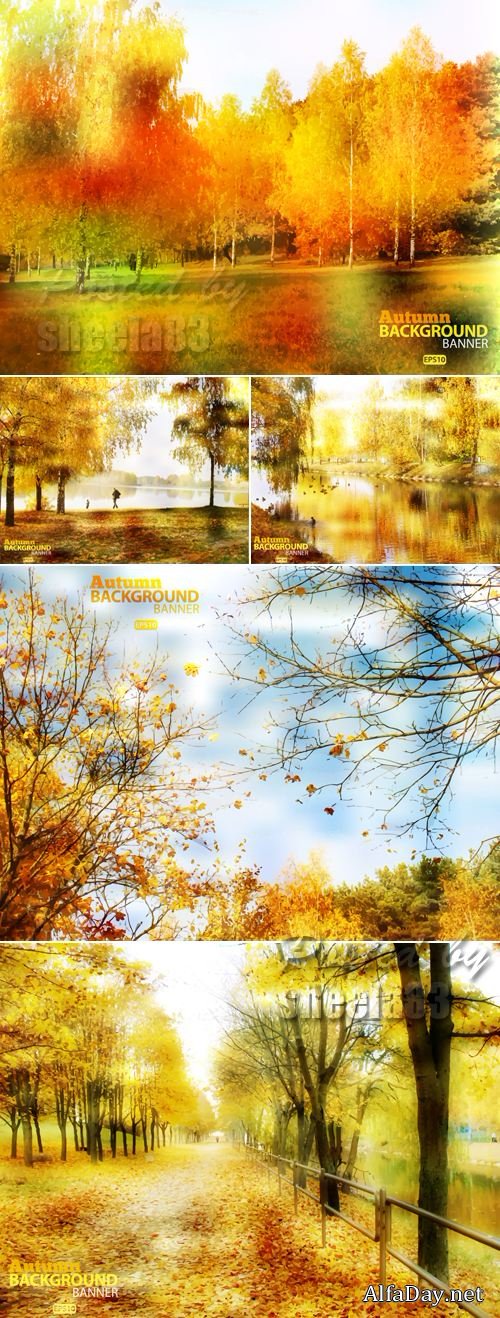Autumn Nature Backgrounds Vector 2