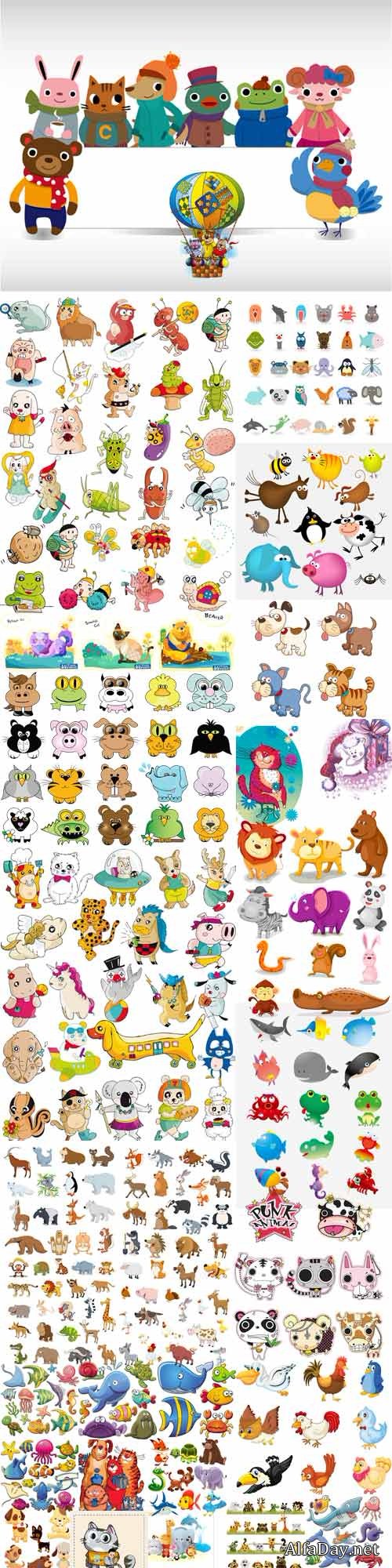 Cartoon funny animals vector