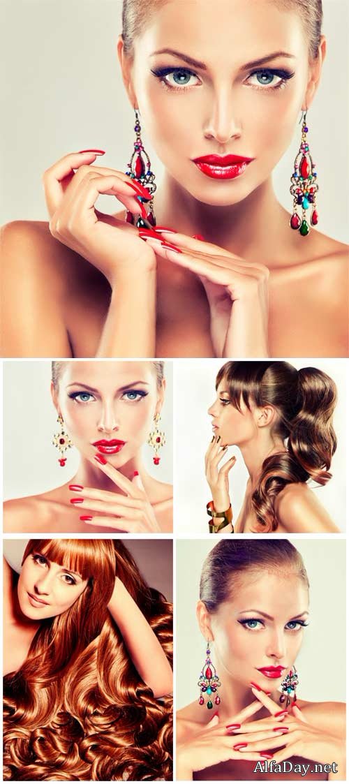 Beautiful women, glamorous girls, stylish make-up - Stock Photo