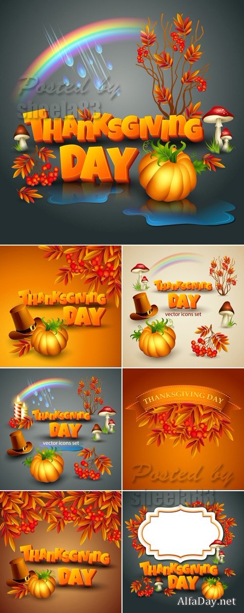 Thanksgiving Day Backgrounds Vector 2