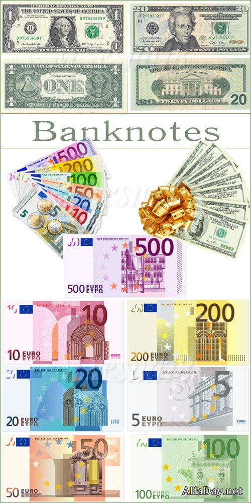 �������� �����, ��������� ������� / Banknotes, images stock vector