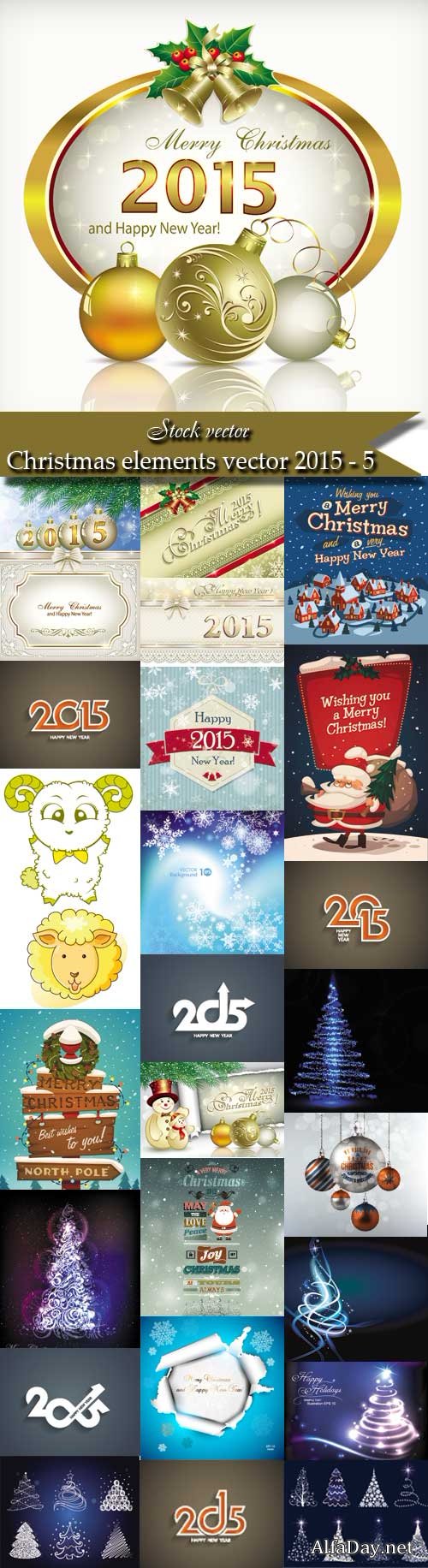 Christmas elements vector 2015 - 5
