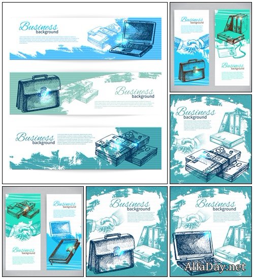 Hand drawn business background - vector stock