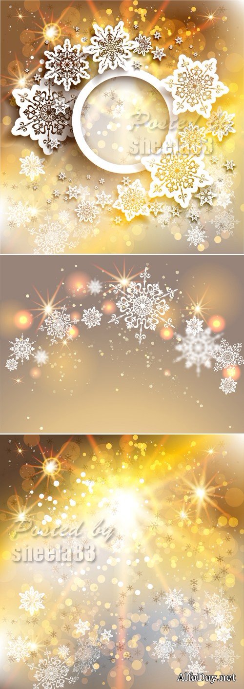 Golden Christmas Backgrounds Vector