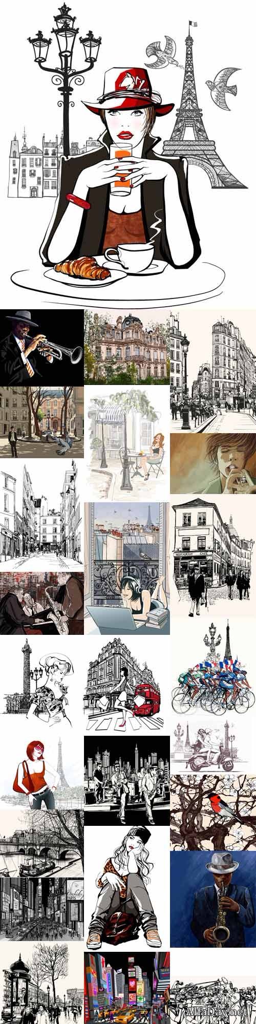 Street digital painting