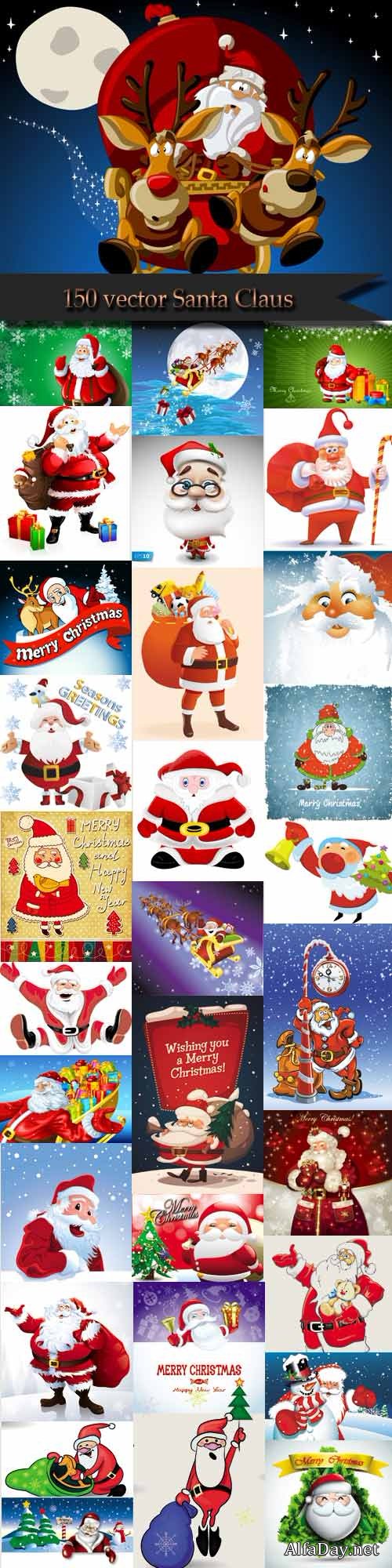150 vector Santa Claus
