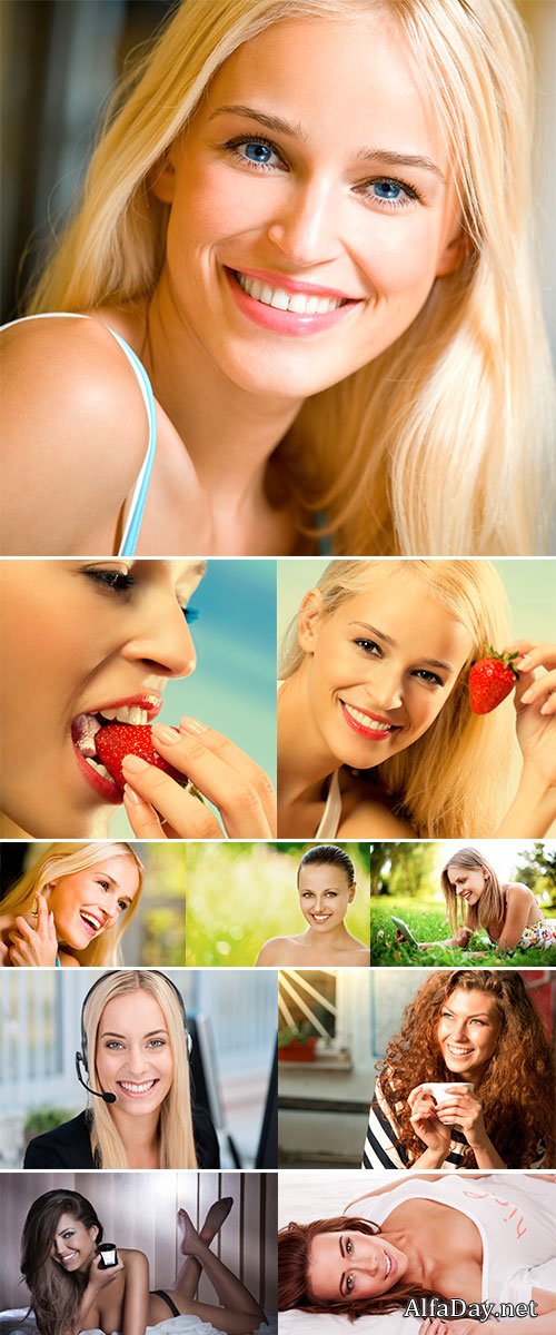 Stock Photo Young smiling woman